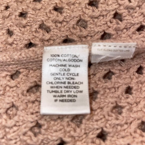 Ann Taylor Cotton Knit Openwork Oversized Pink Sweater Size M Lightweight Tunic - Picture 11 of 12